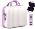 14 Inch Makeup Train Case Portable Hard Shell ABS Cosmetic Travel Case with Security Lock Large Toiletry Organizer Box with Elastic Strap for Suitcase Handle Travel Essentials Gift for Women