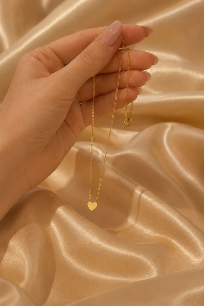 Golden Heart Charm Necklace