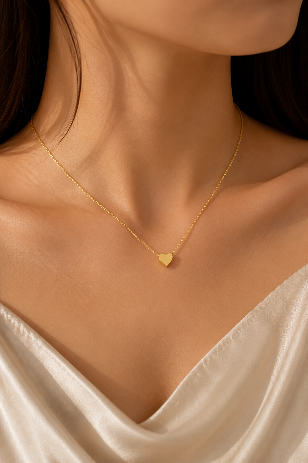 Golden Heart Charm Necklace
