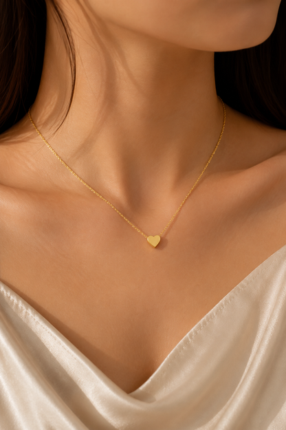 Golden Heart Charm Necklace